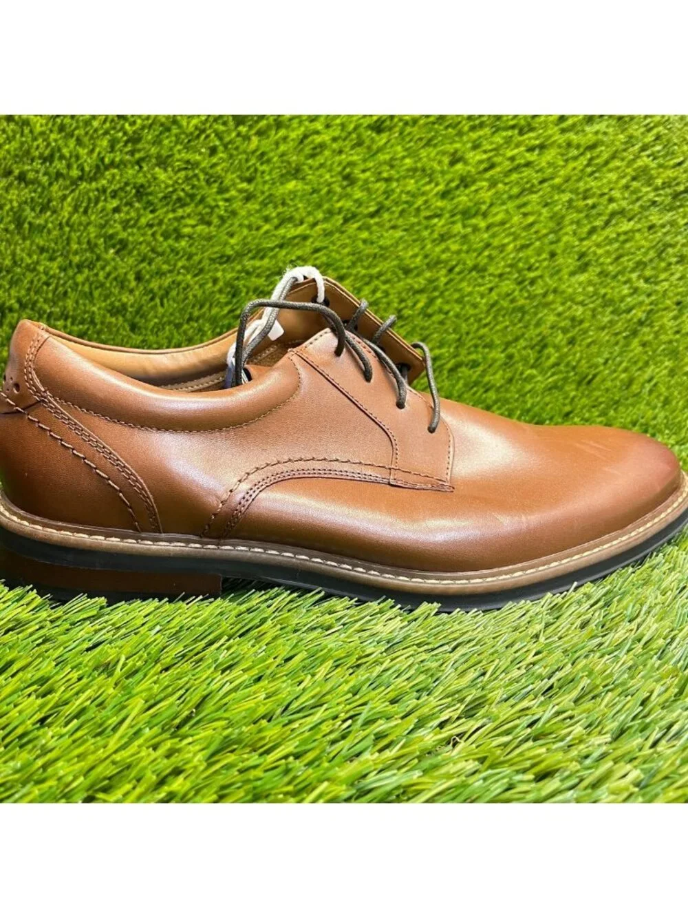 Nunn Bush Calderone Mens Size 9.5 Brown Casual Classic Plain Toe Oxford Shoes